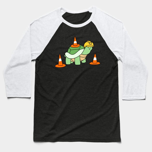 Traffic Cone Turtle Baseball T-Shirt by saradaboru